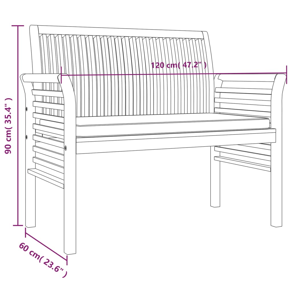 vidaXL Ensemble à manger d'extérieur 5 pcs et coussins Acacia solide