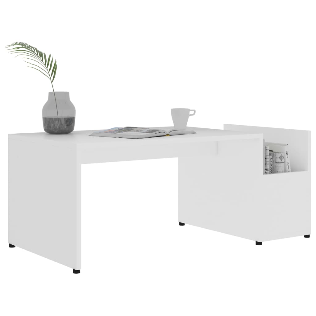 vidaXL Table basse Blanc 90x45x35 cm bois d’ingénierie