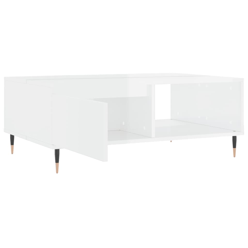 vidaXL Table basse blanc brillant 90x60x35 cm bois d'ingénierie