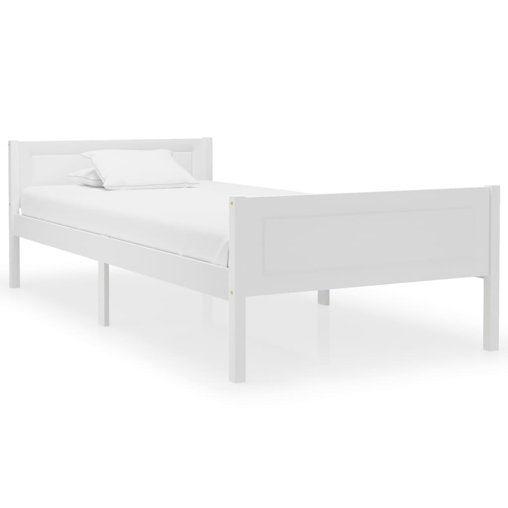 vidaXL Cadre de lit sans matelas bois massif de pin blanc 100x200 cm