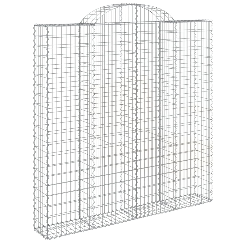 vidaXL Paniers à gabions arqués 2 pcs 200x30x200/220 cm fer galvanisé