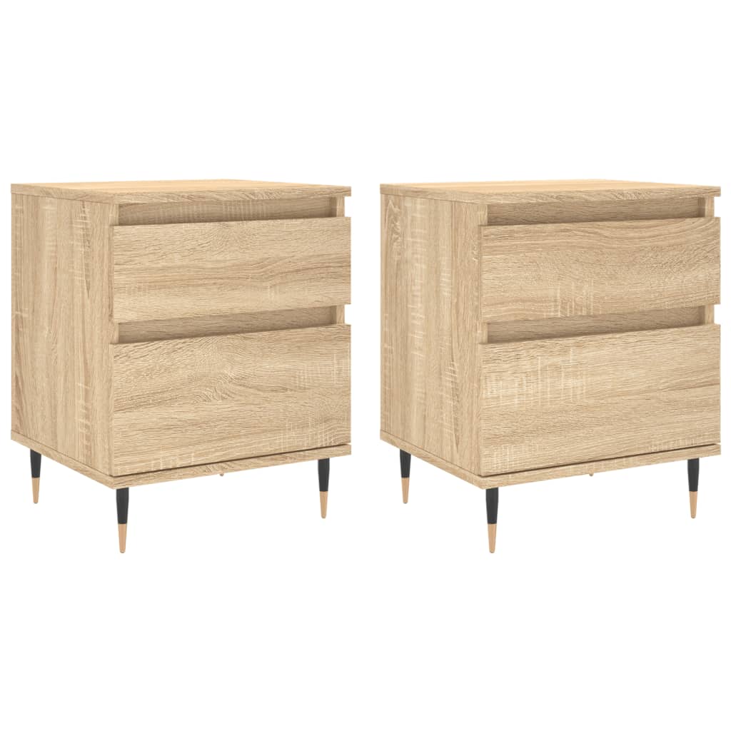 vidaXL Tables de chevet 2 pcs chêne sonoma 40x35x50 cm bois ingénierie