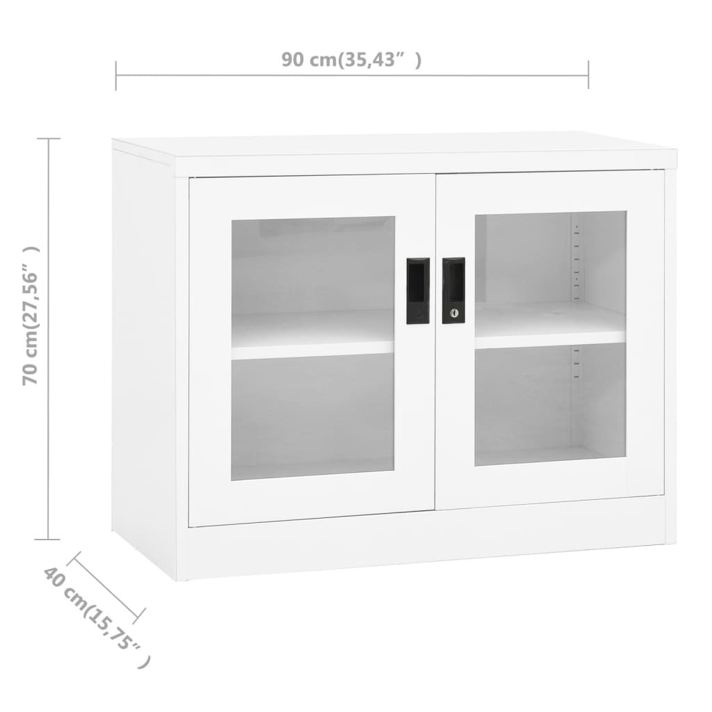 vidaXL Armoire de bureau Blanc 90x40x70 cm Acier