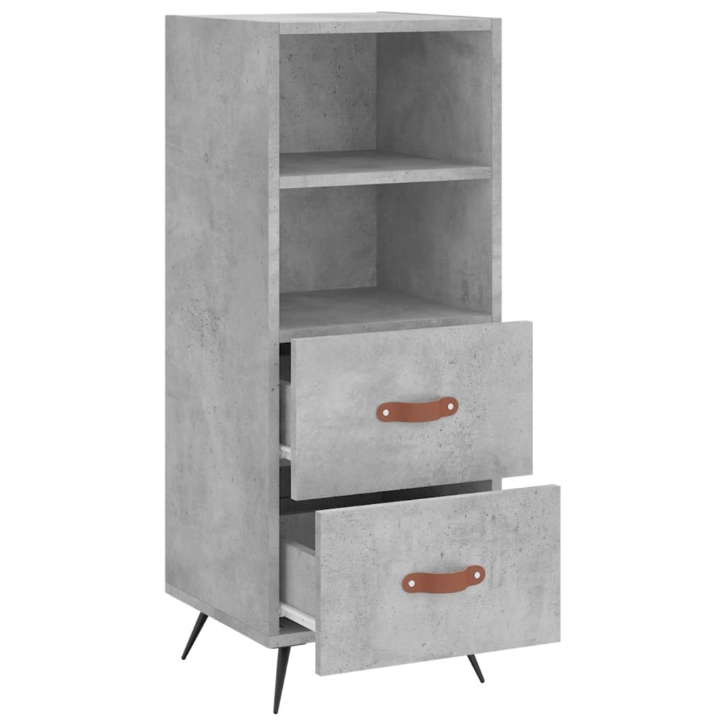 vidaXL Buffet Gris béton 34,5x34x90 cm Bois d'ingénierie