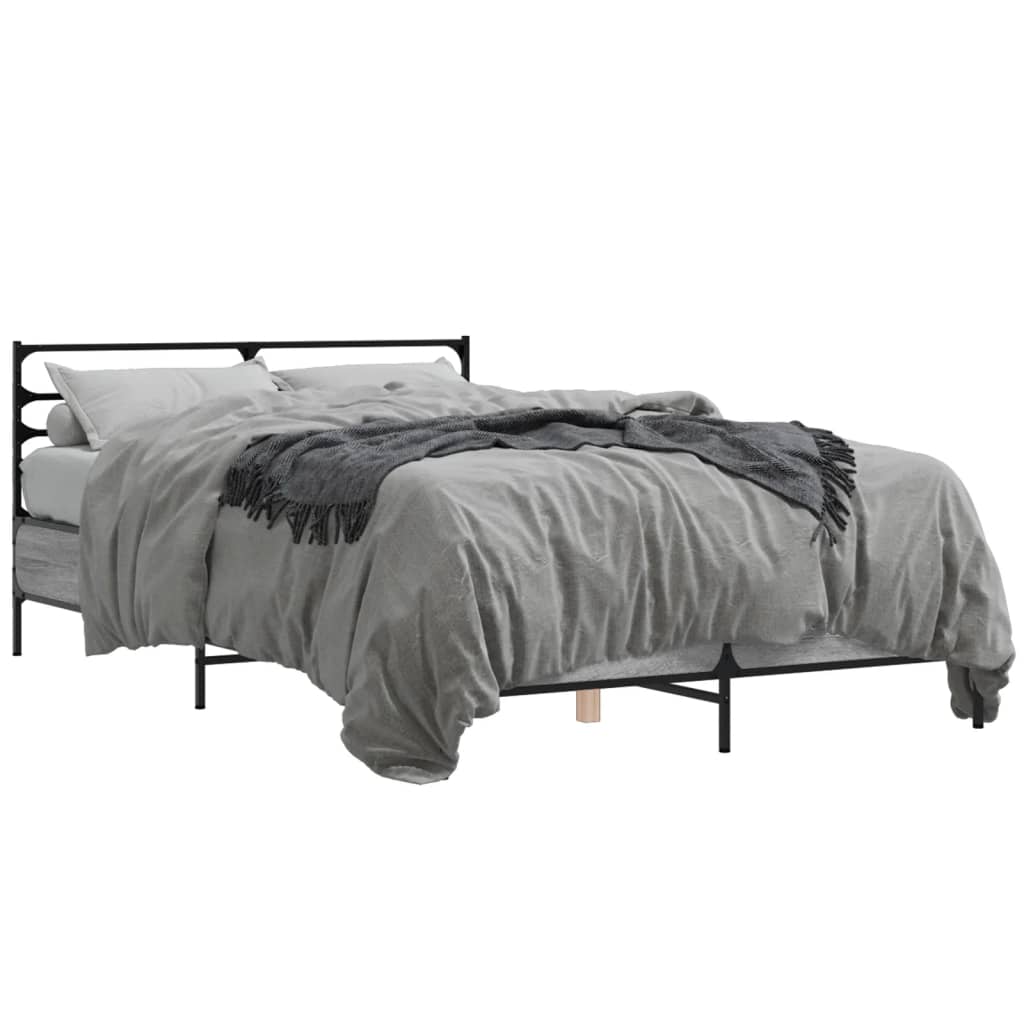 vidaXL Cadre de lit sans matelas sonoma gris 140x190 cm