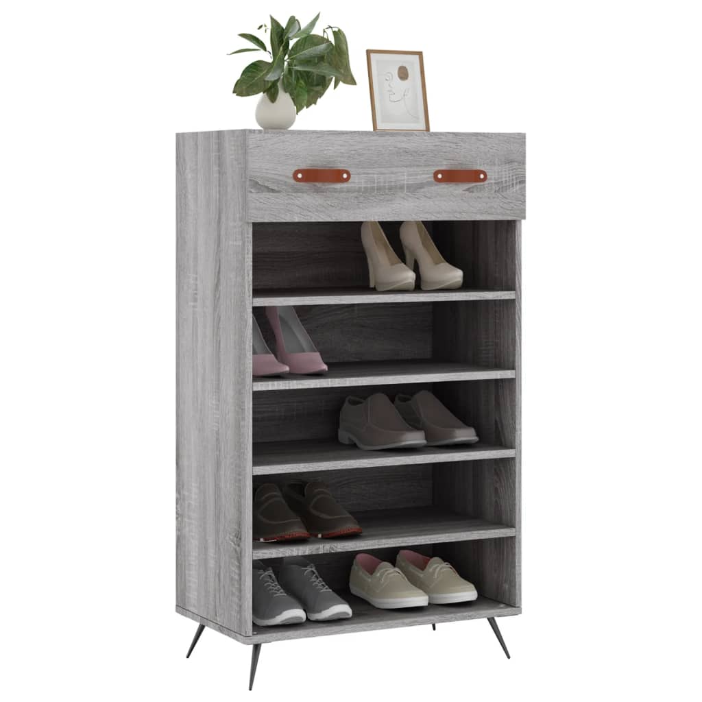 vidaXL Armoire à chaussures sonoma gris 60x35x105 cm bois d'ingénierie