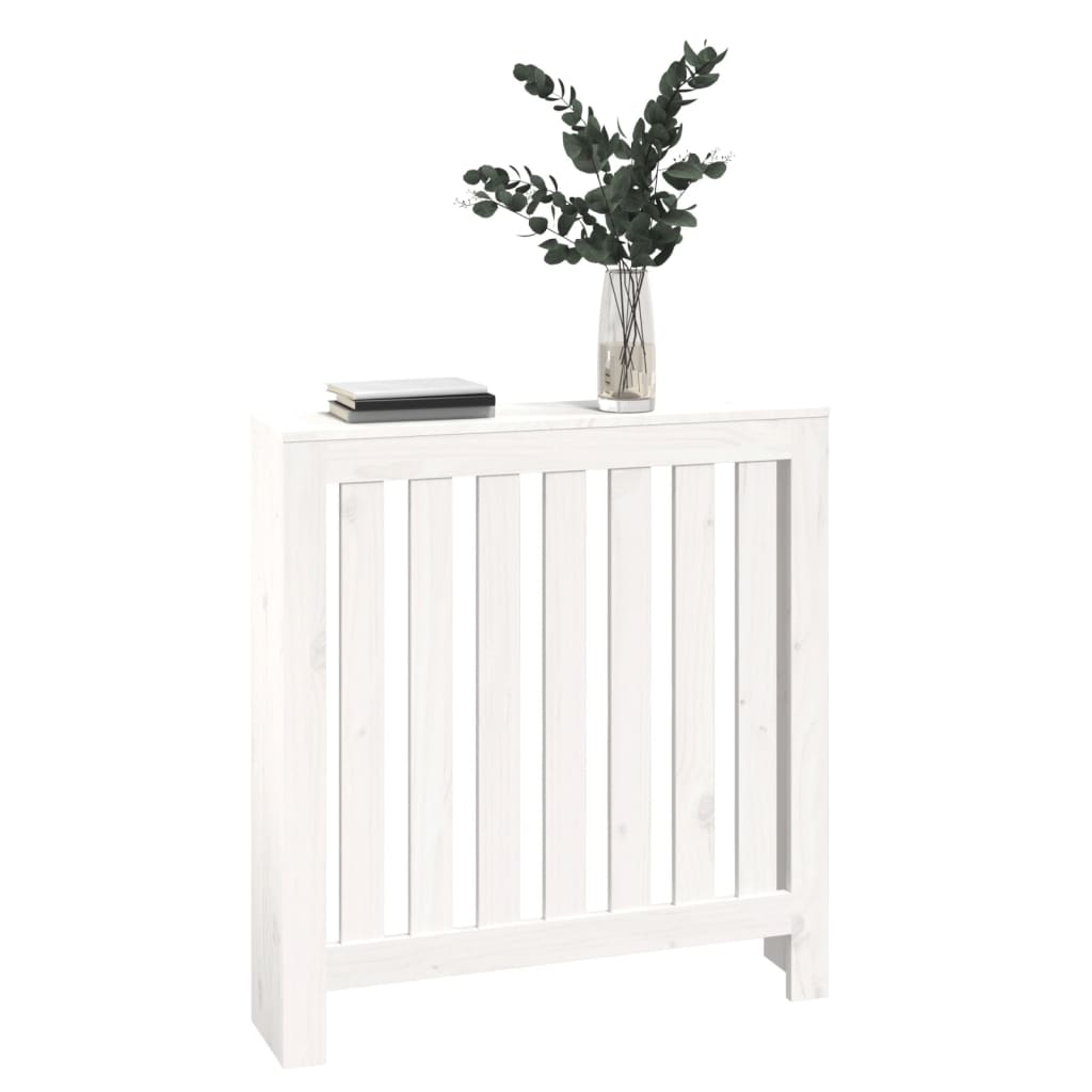 vidaXL Cache-radiateur Blanc 79,5x19x84 cm Bois massif de pin