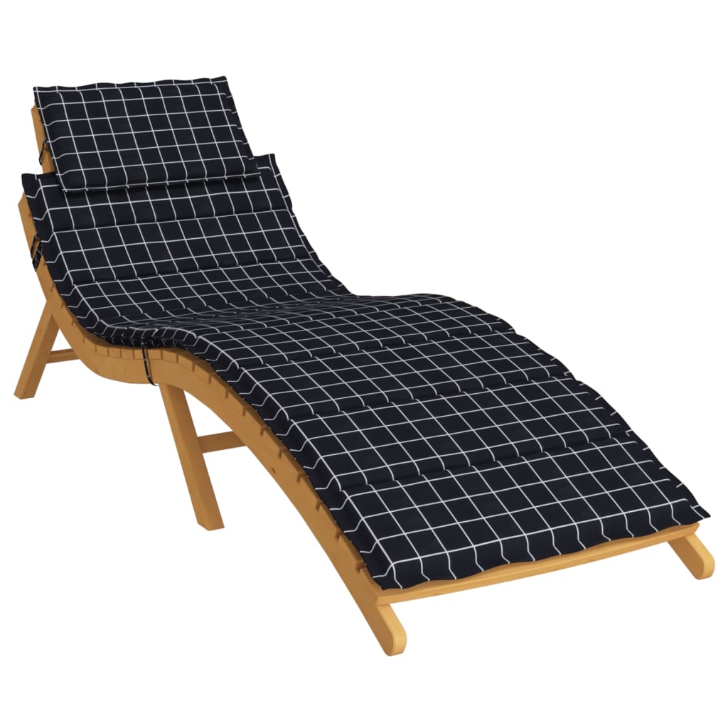 vidaXL Coussin de chaise longue motif à carreaux noir tissu oxford