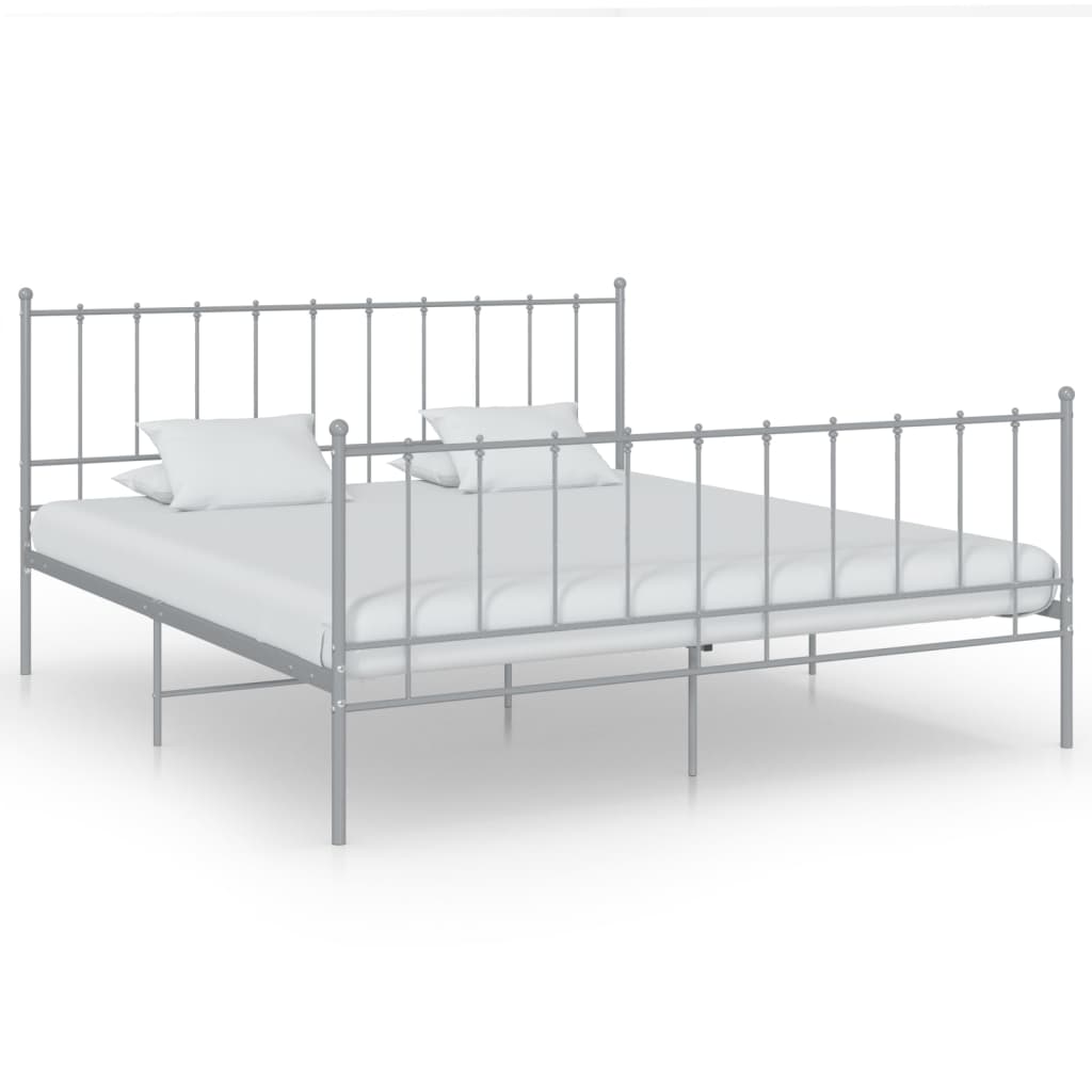 vidaXL Cadre de lit sans matelas gris métal 180x200 cm