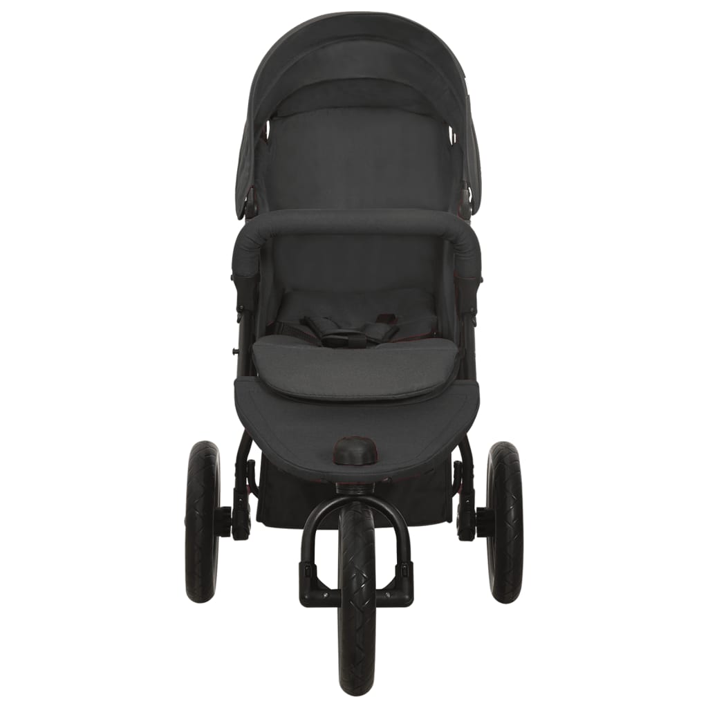 vidaXL Poussette pour bébé Anthracite Acier