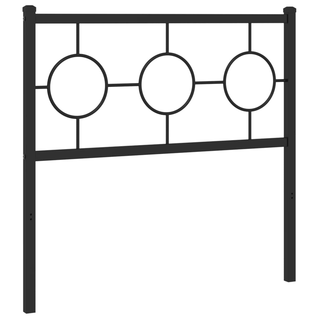 vidaXL Tête de lit métal noir 90 cm