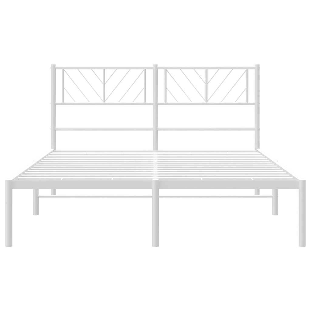 vidaXL Cadre de lit métal sans matelas et tête de lit blanc 150x200 cm