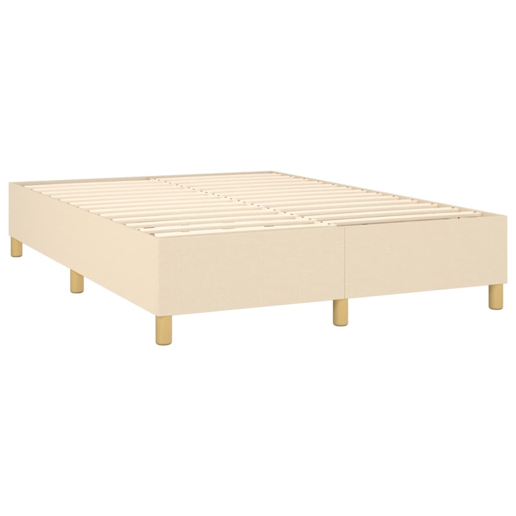 vidaXL Sommier à lattes de lit avec matelas Crème 140x190 cm Tissu