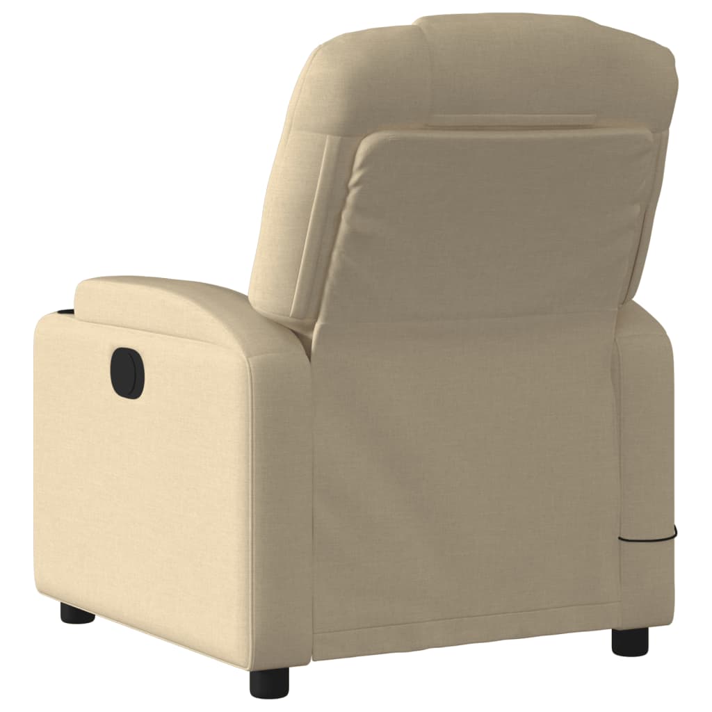 vidaXL Fauteuil de massage inclinable Crème Tissu