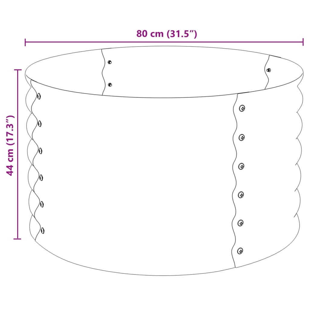 vidaXL Lit surélevé de jardin 80x80x44 cm Acier galvanisé Argenté