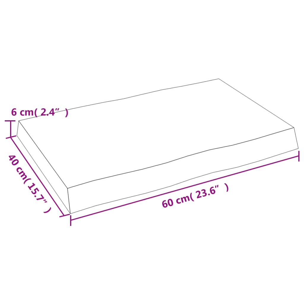 vidaXL Dessus de table bois massif non traité bordure assortie