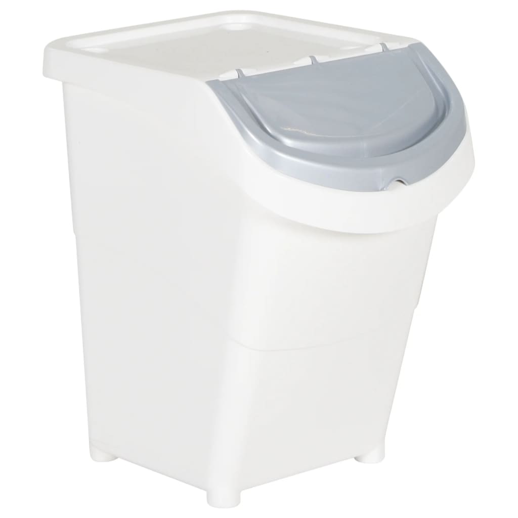 vidaXL Poubelles empilables avec couvercles 3 pcs blanc PP 120 L