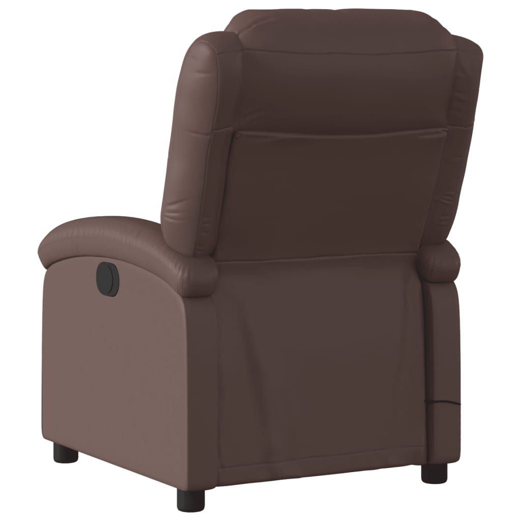 vidaXL Fauteuil de massage inclinable électrique marron similicuir