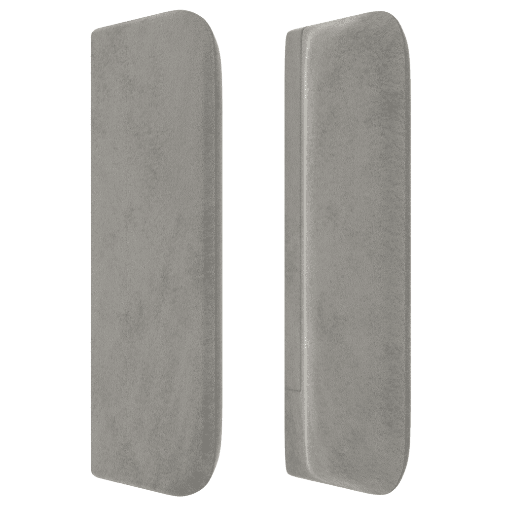 vidaXL Tête de lit à LED Gris clair 203x16x78/88 cm Velours