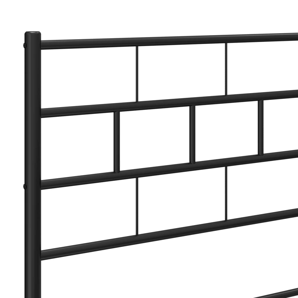 vidaXL Cadre de lit métal sans matelas avec tête de lit noir 120x200cm