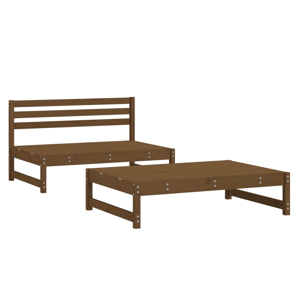 vidaXL Salon de jardin 2 pcs marron miel bois de pin massif