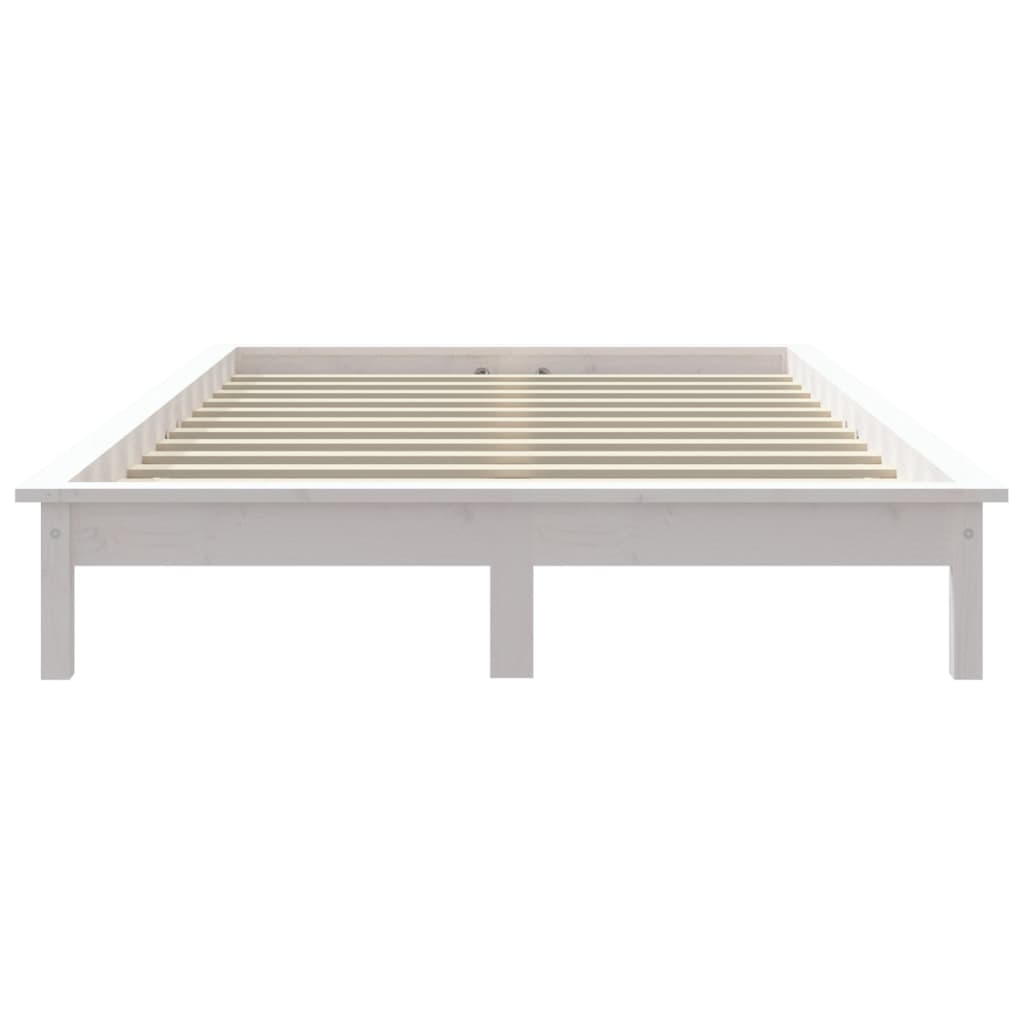 vidaXL Cadre de lit blanc 200x200 cm bois de pin massif