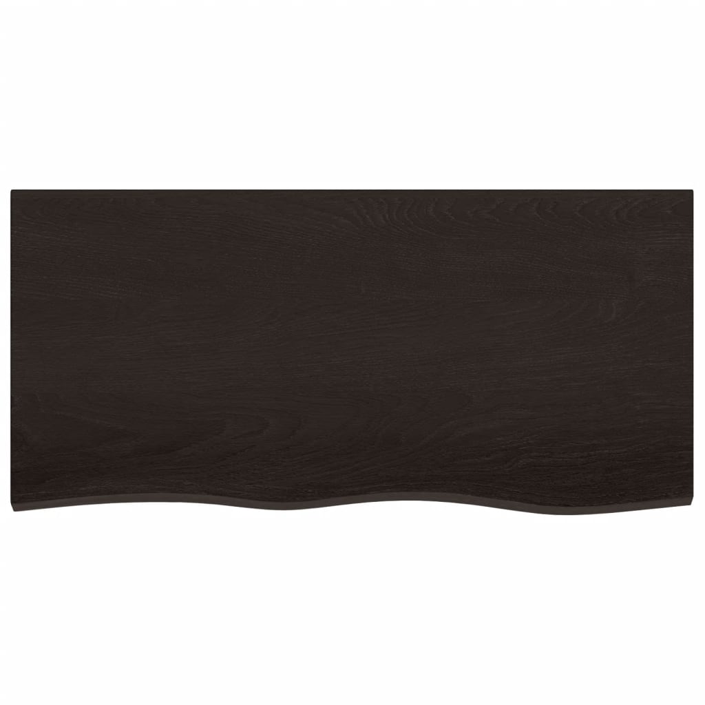 vidaXL Comptoir de salle de bain marron foncé 100x50x2 cm bois traité