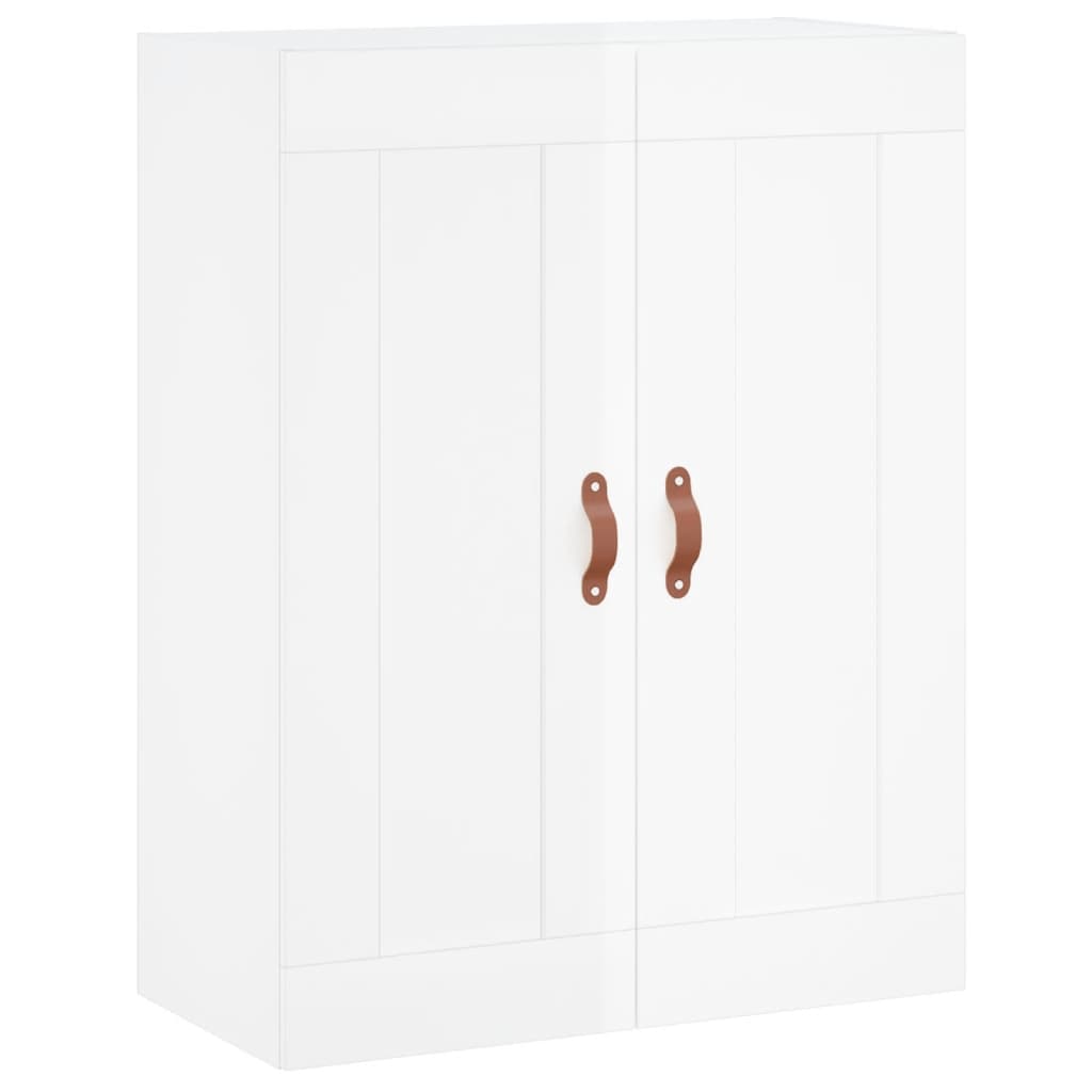 vidaXL Buffet haut Blanc brillant 69,5x34x180 cm Bois d'ingénierie