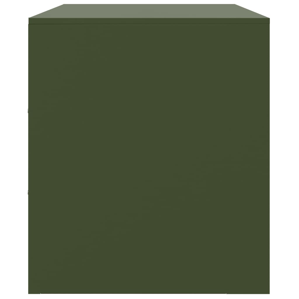 vidaXL Meuble TV vert olive 99x39x44 cm acier