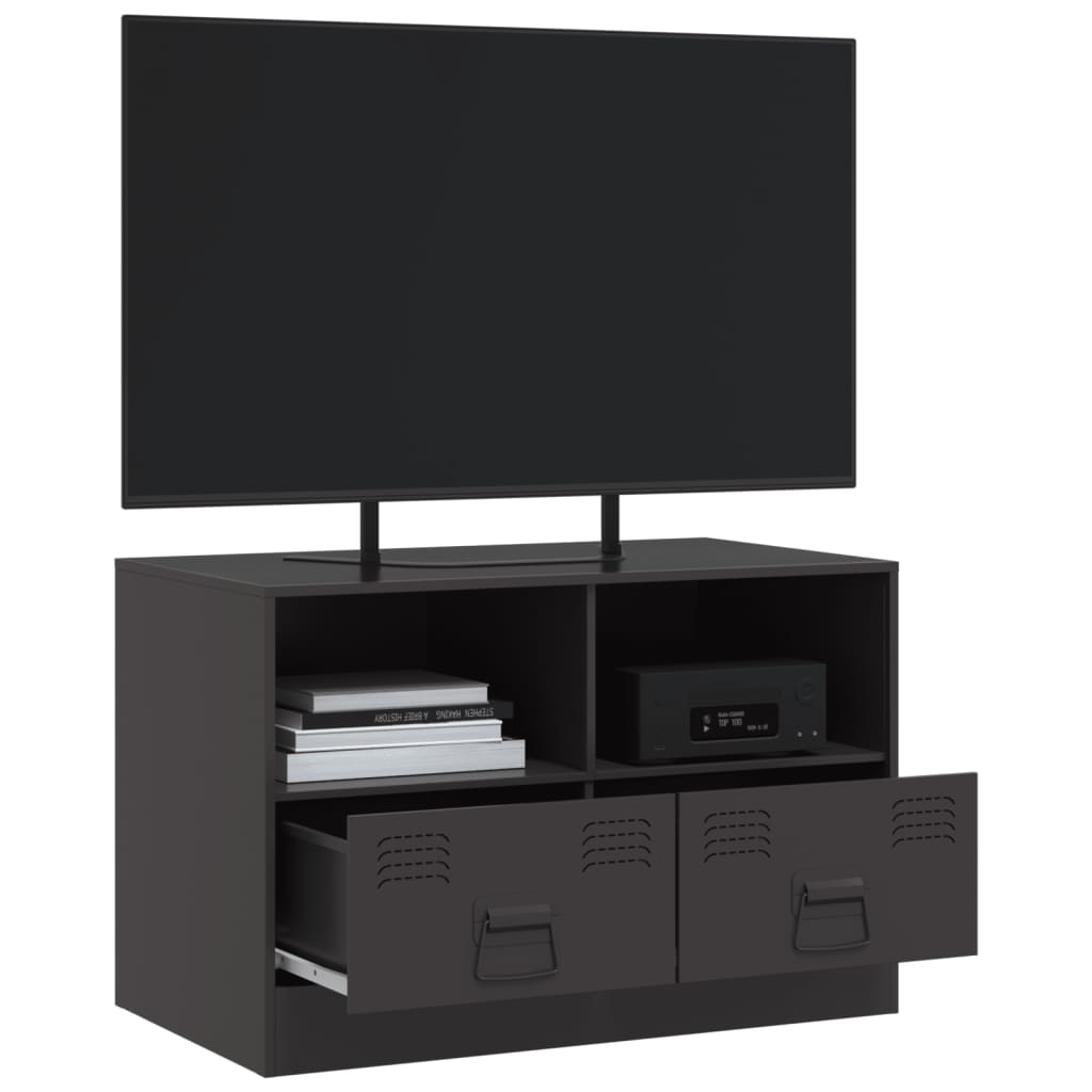 vidaXL Meuble TV noir 67x39x44 cm acier