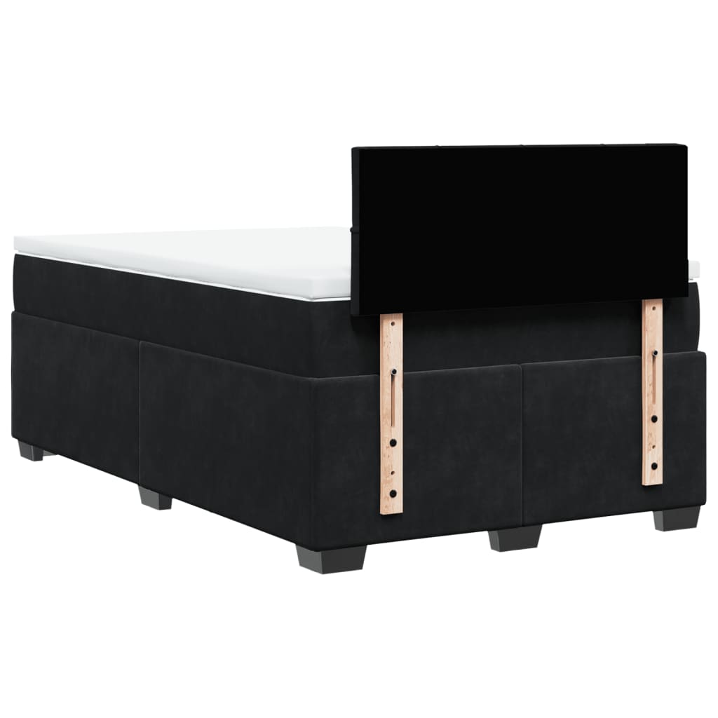 vidaXL Sommier à lattes de lit avec matelas noir 120x190 cm velours