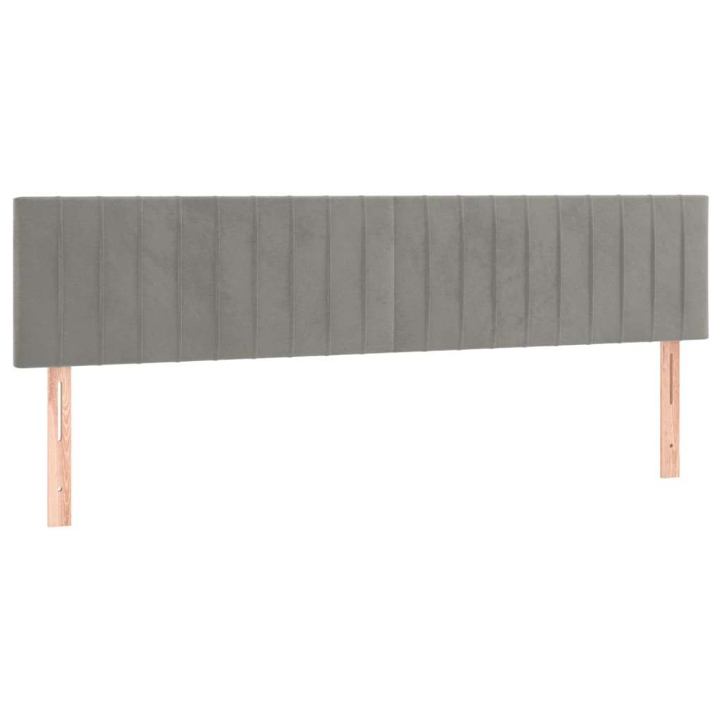 vidaXL Sommier à lattes de lit et matelas Gris clair 180x200cm Velours