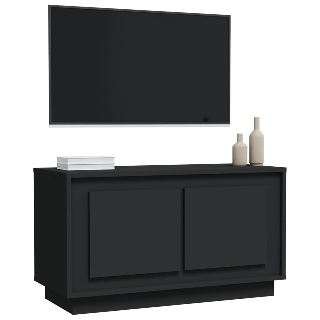 vidaXL Meuble TV noir 80x35x45 cm bois d'ingénierie