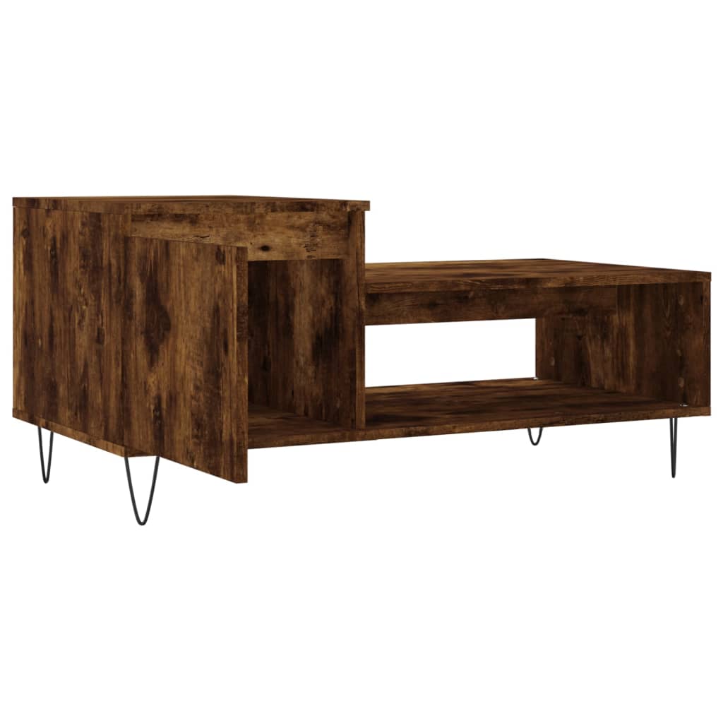 vidaXL Table basse Chêne fumé 100x50x45 cm Bois d'ingénierie