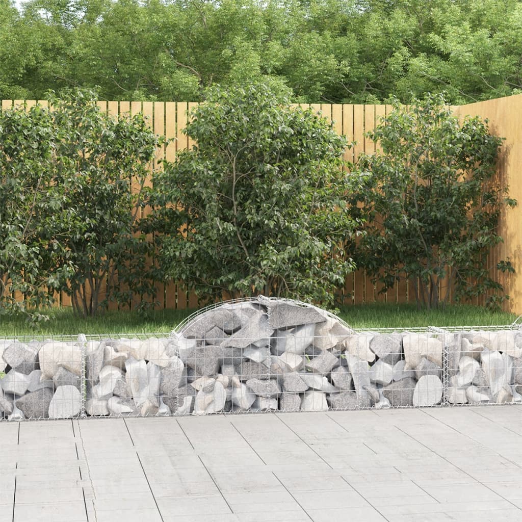 vidaXL Paniers à gabions arqués 6 pcs 200x30x40/60 cm Fer galvanisé