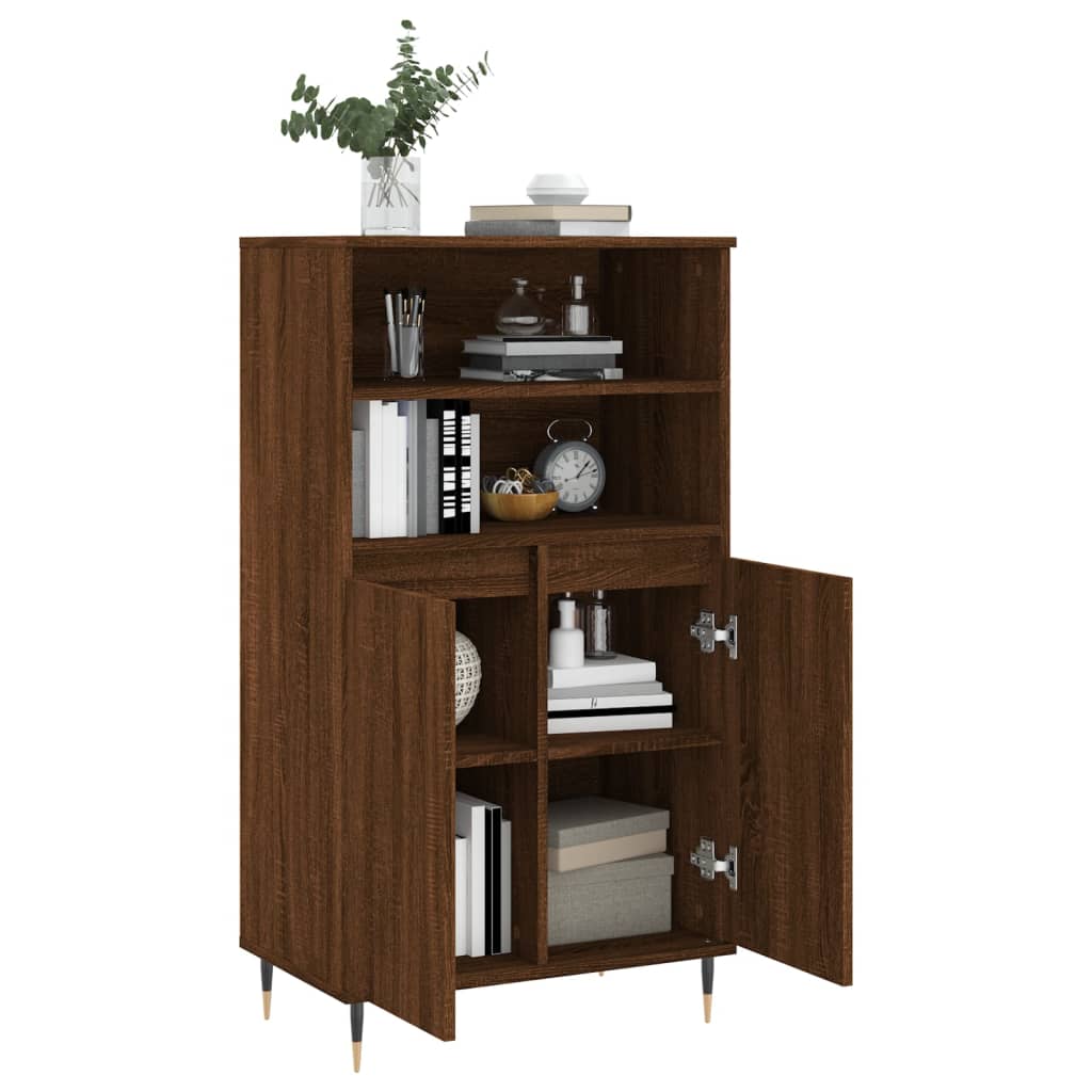 vidaXL Buffet haut Chêne marron 60x36x110 cm Bois d'ingénierie