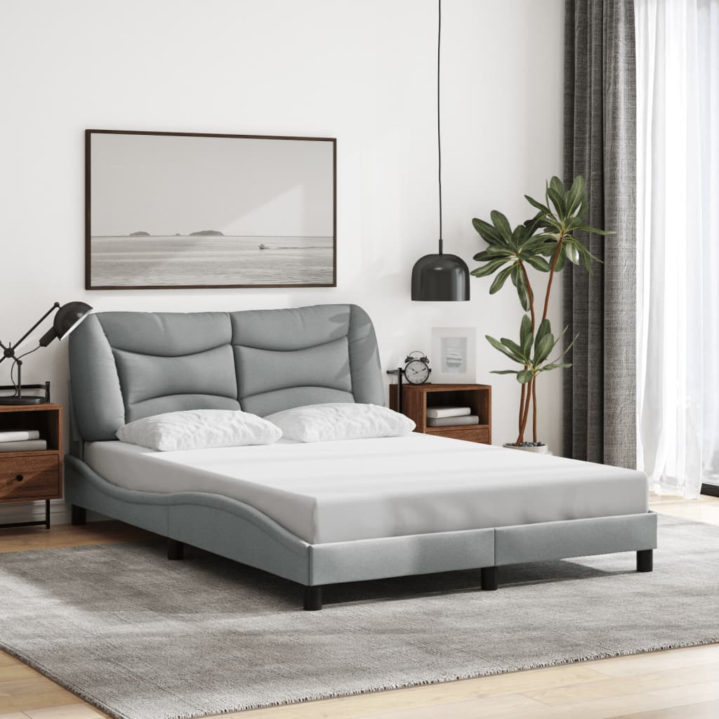 vidaXL Cadre de lit sans matelas gris clair 140x200 cm tissu