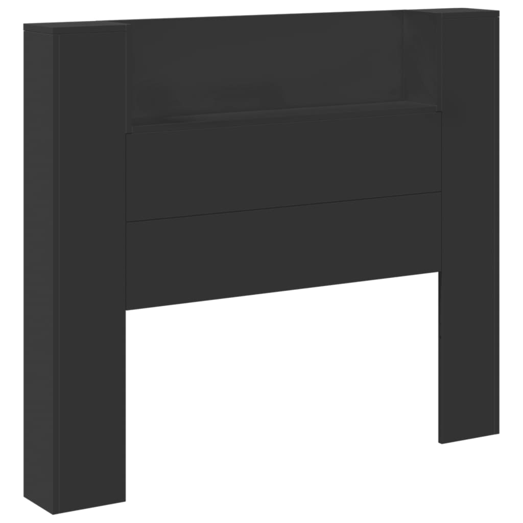 vidaXL Armoire tête de lit avec LED noir 120x16,5x103,5 cm