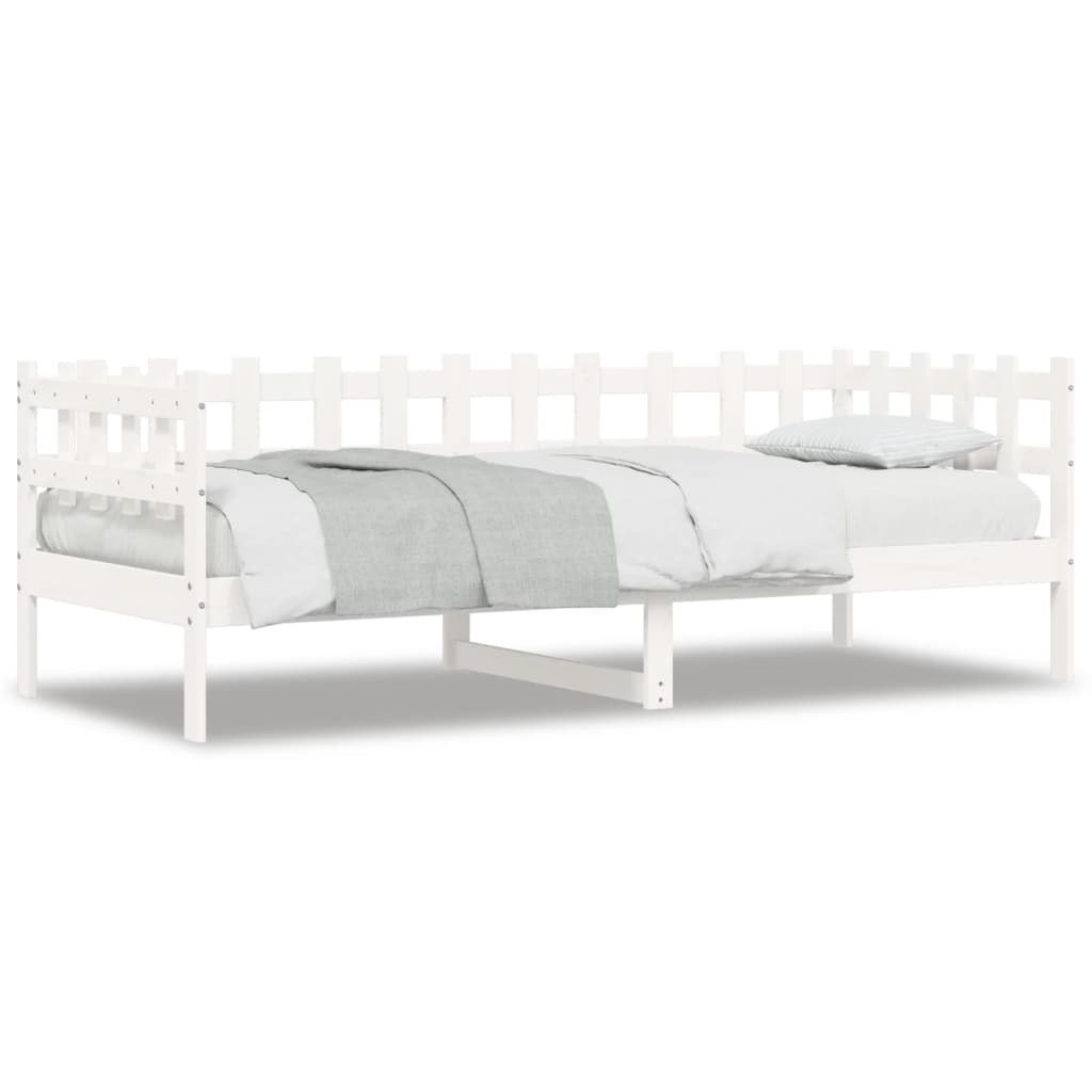 vidaXL Lit de jour sans matelas blanc 90x190 cm bois de pin massif