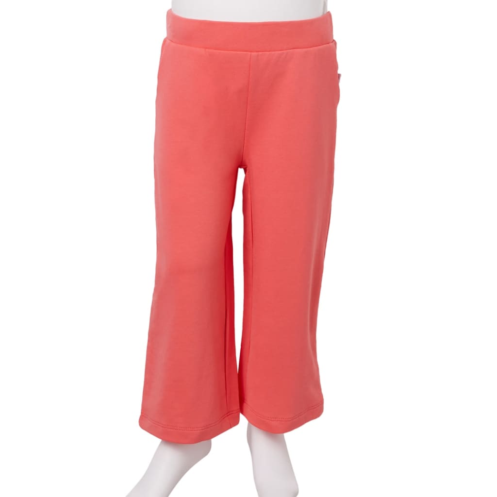 Pantalon à jambes larges pour enfants corail 116