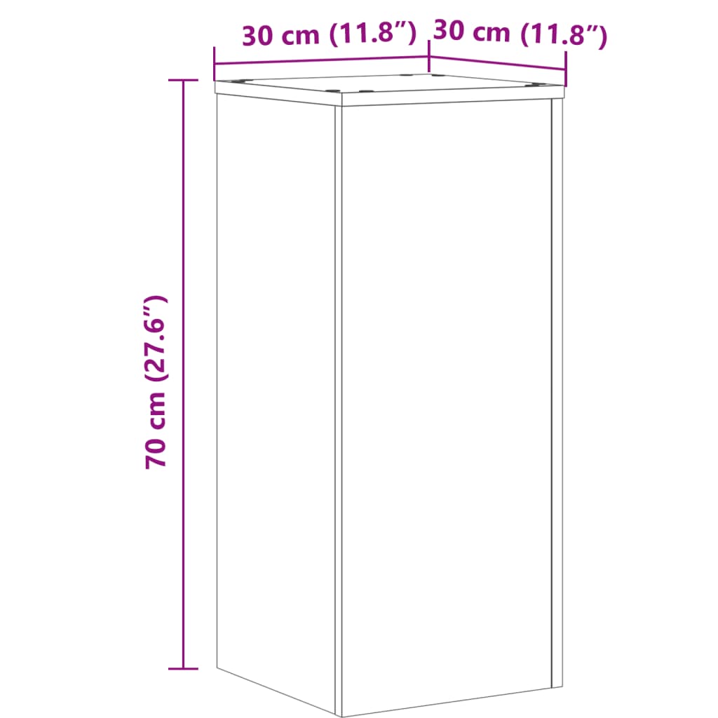 vidaXL Supports pour plantes 2 pcs chêne artisanal bois d'ingénierie