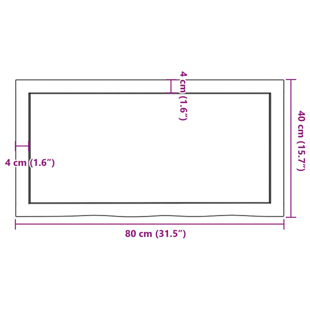 vidaXL Dessus de table 80x40x(2-6) cm bois de chêne massif non traité