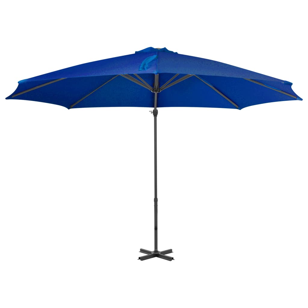 vidaXL Parasol de jardin en porte-à-faux mât en aluminium bleu azuré