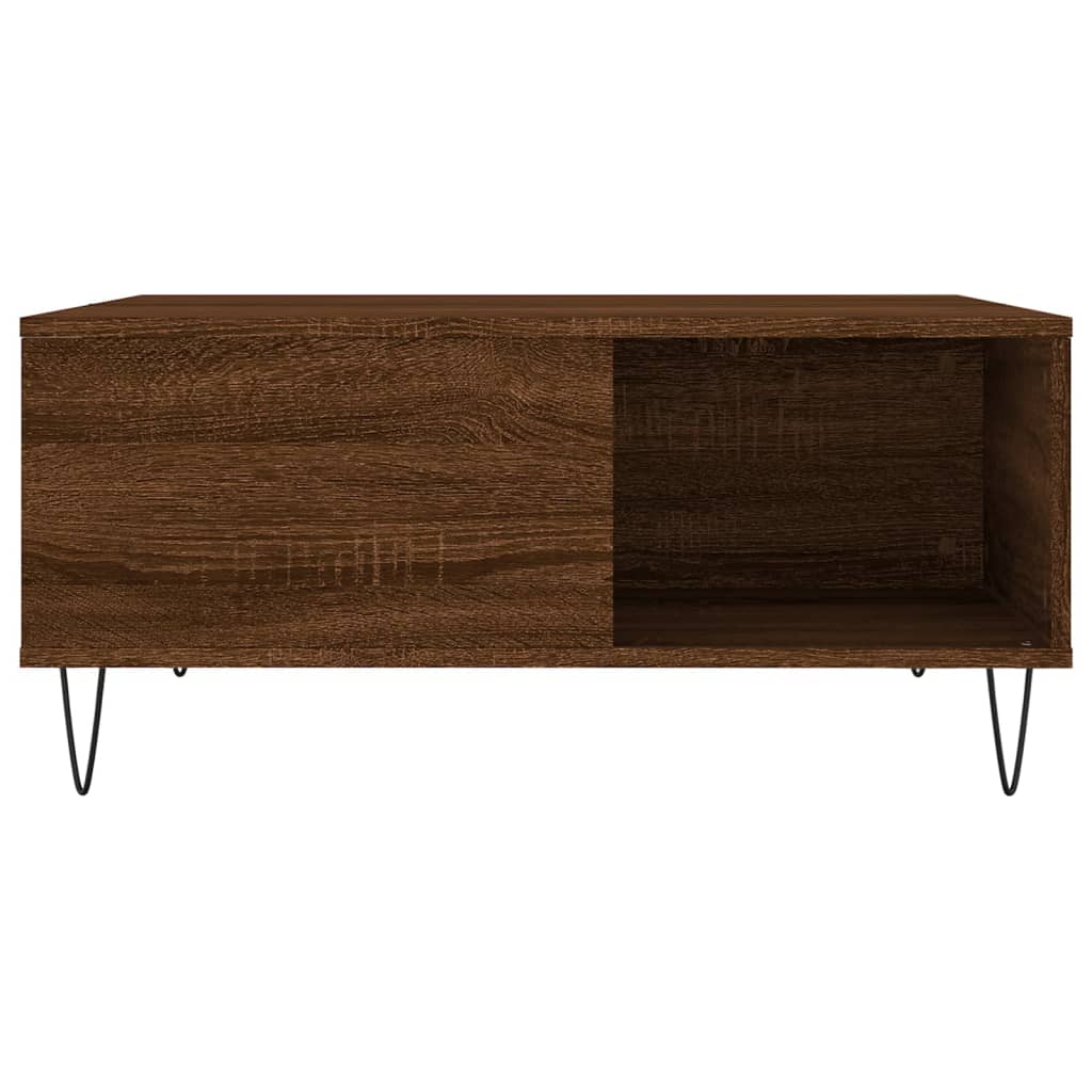 vidaXL Table basse chêne marron 80x80x36,5 cm bois d'ingénierie