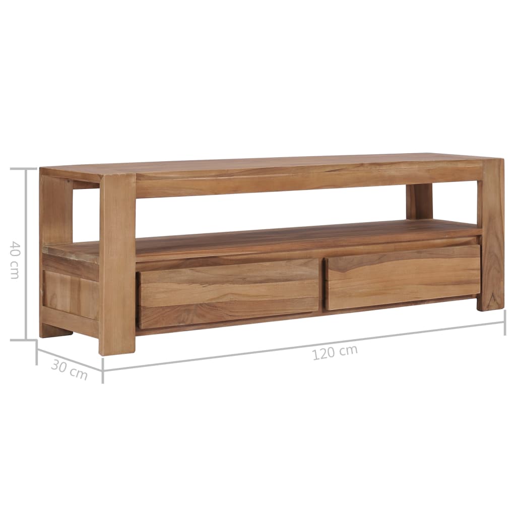 vidaXL Meuble TV 120 x 30 x 40 cm Bois de teck massif