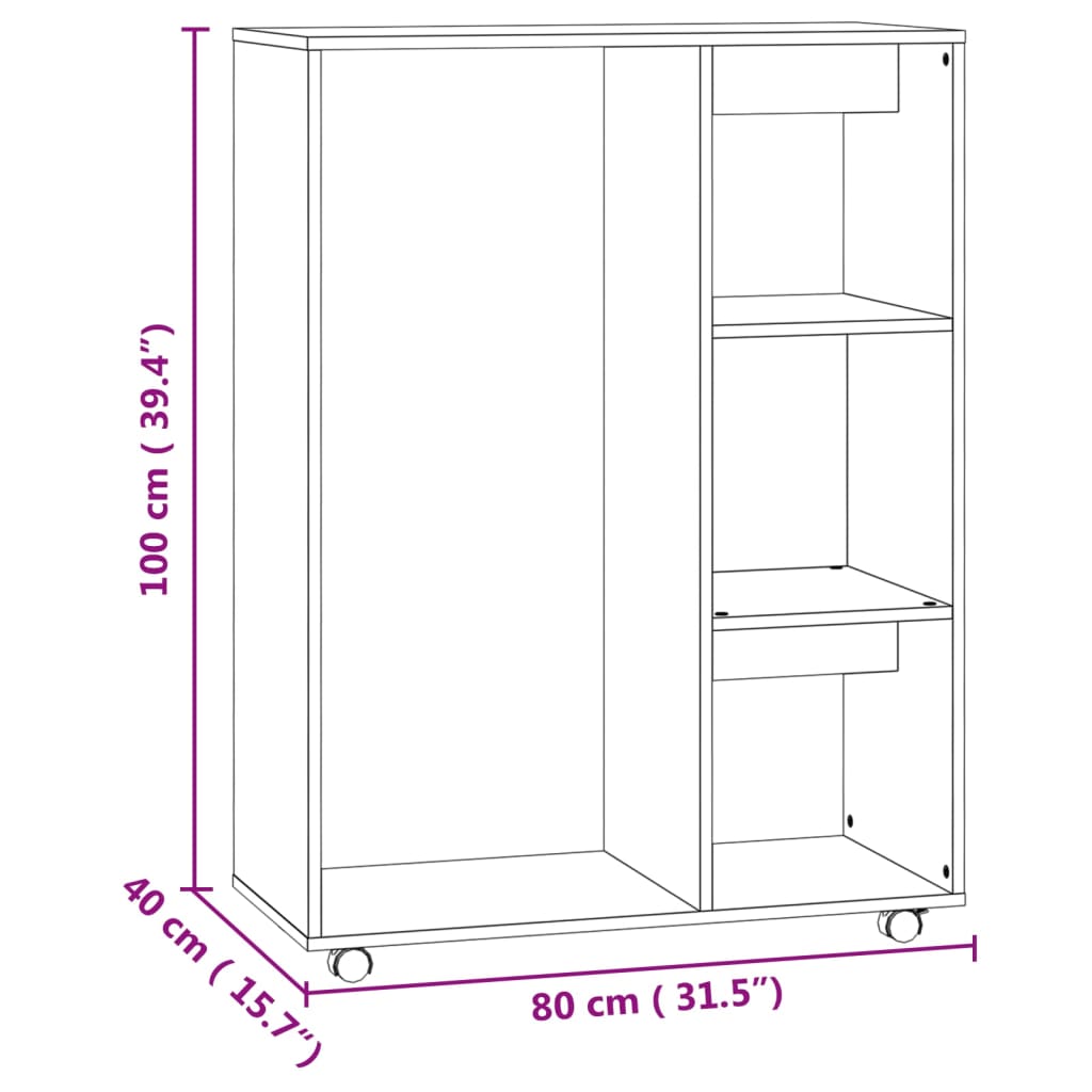 vidaXL Garde-robe Gris béton 80x40x110 cm Bois d’ingénierie