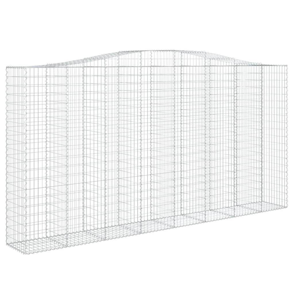 vidaXL Paniers à gabions arqués 3 pcs 400x50x200/220 cm Fer galvanisé