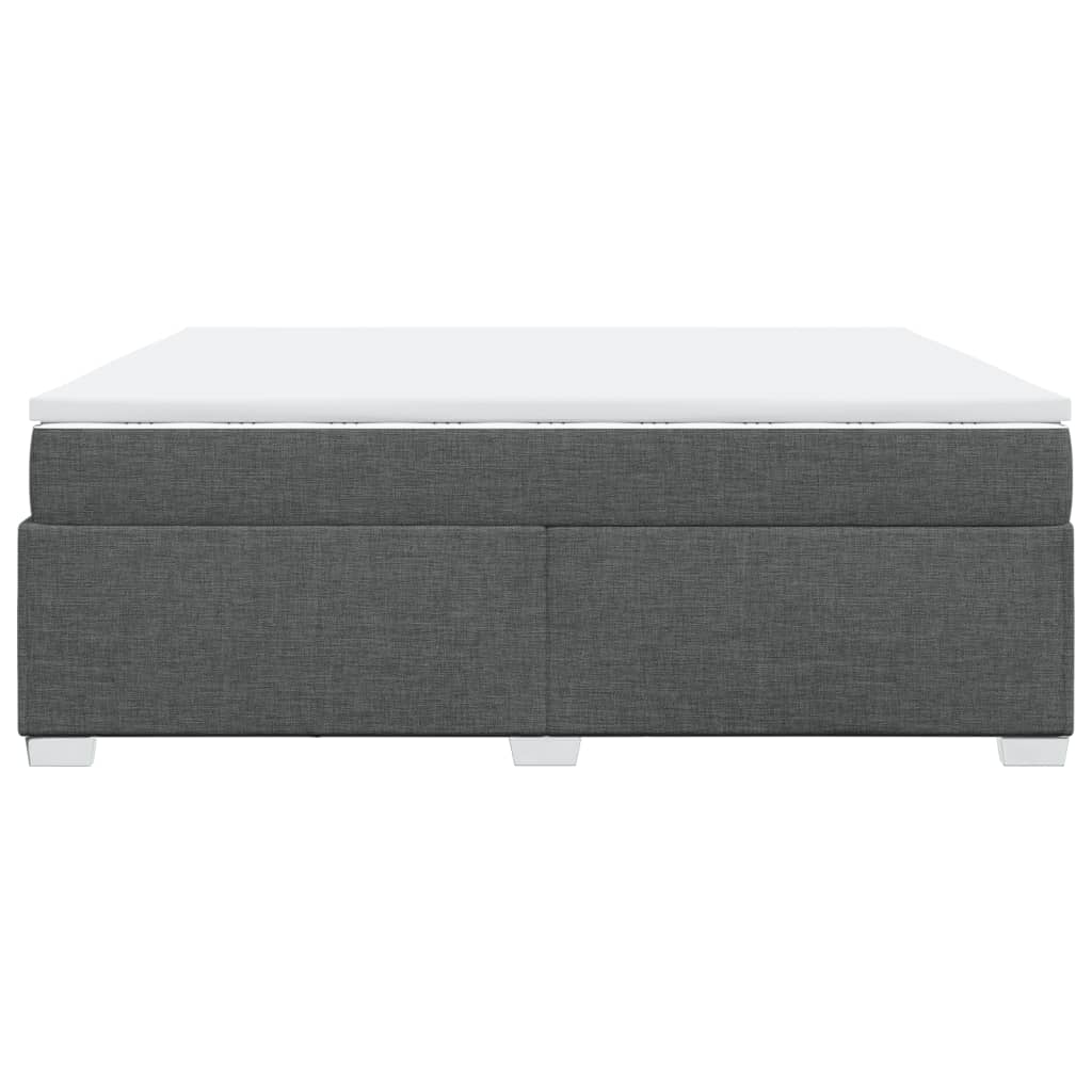 vidaXL Sommier à lattes de lit avec matelas Gris foncé 200x200cm Tissu