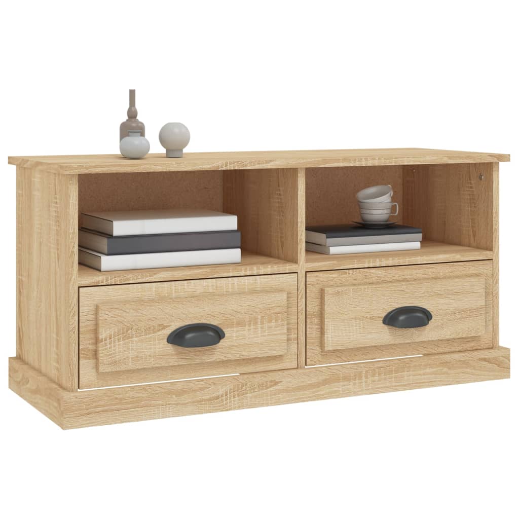 vidaXL Meuble TV chêne sonoma 93x35,5x45 cm bois d'ingénierie