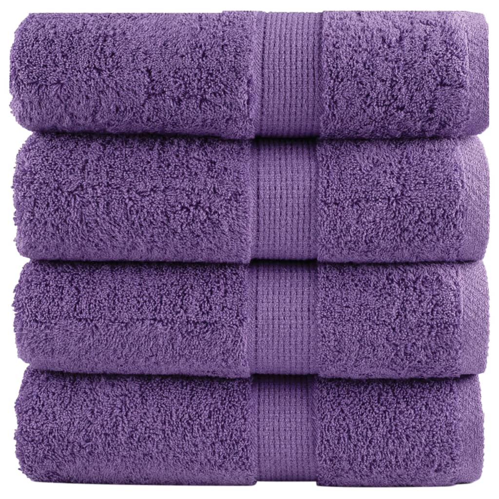 vidaXL Serviettes de visage de qualité supérieure SOLUND 4 pcs violet